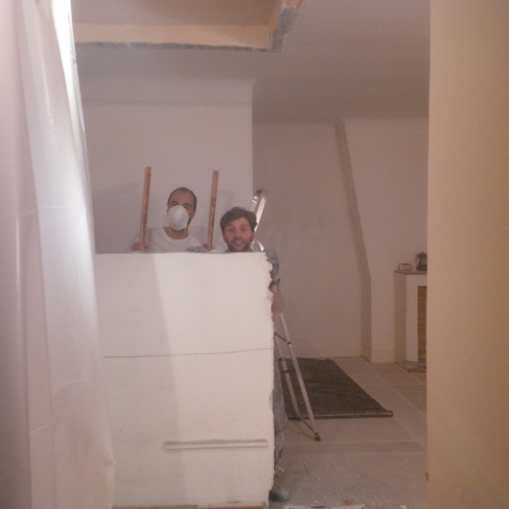 Habitant. Chantier de rénovation, Pantin, 2017