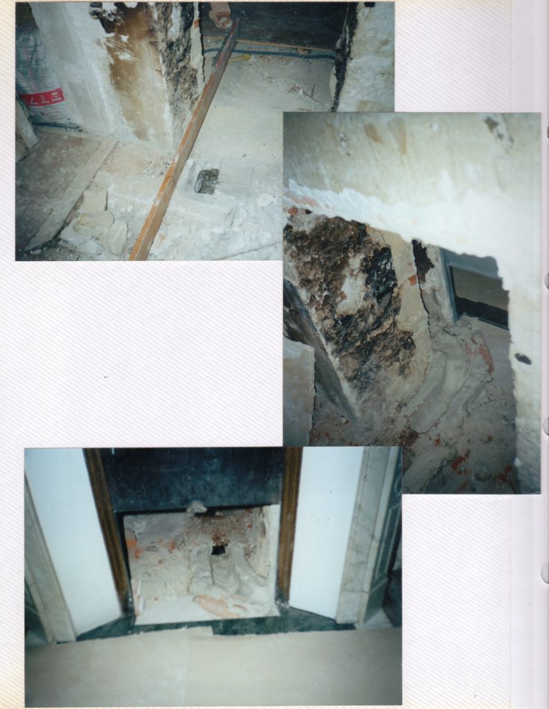 Chantal. Déplacement de la cheminée, appartement, Dijon, 2001