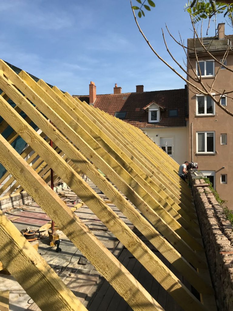 Emmanuelle et Julien, Structure nouvelle charpente Strasbourg, 2018